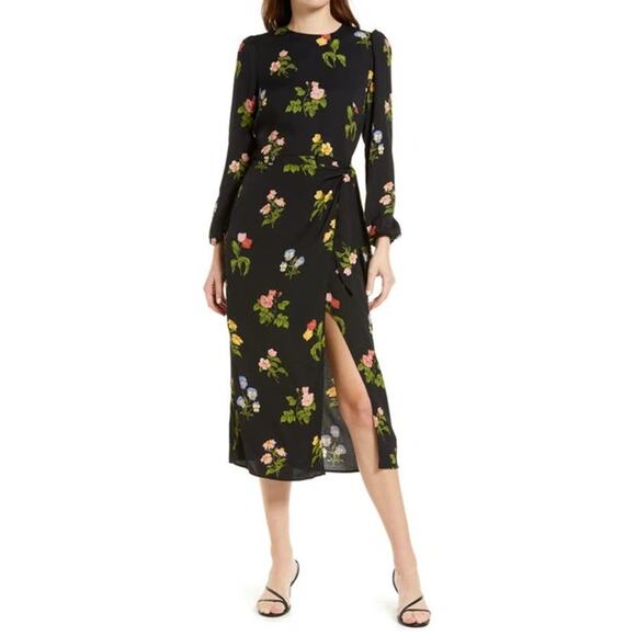 Reformation Reza Midi Dress in Night Bloom NWT - Picture 1 of 11